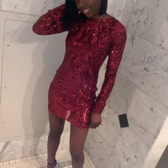 Burgundy handmade dress fits 00/0 - Picture 4 of 4